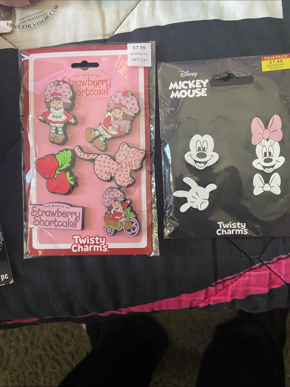 Strawberry Shortcake Pink Kids Charm Set and Minnie Mouse